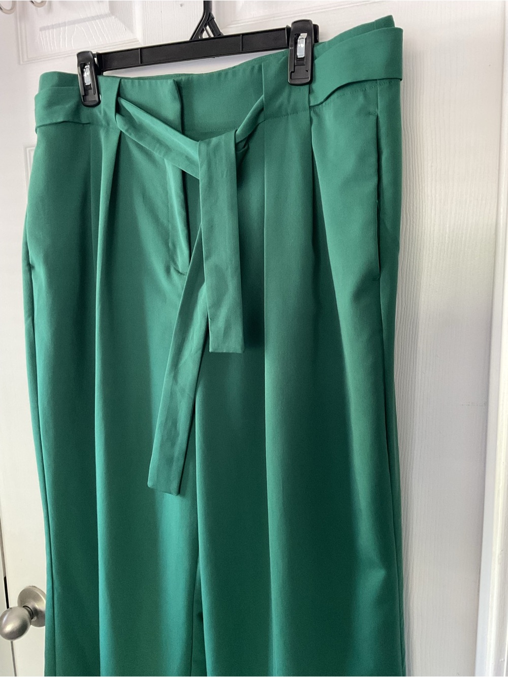 Ann Taylor Women’s Size 14 Green Wide Leg Belted Dress Pants - Picture 3 of 13